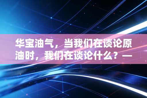 华宝油气，当我们在谈论原油时，我们在谈论什么？—— 一个老基民的血泪复盘与未来展望