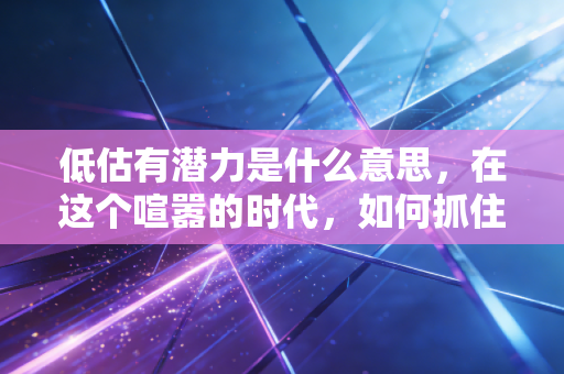 低估有潜力是什么意思，在这个喧嚣的时代，如何抓住被遗忘的财富密码？
