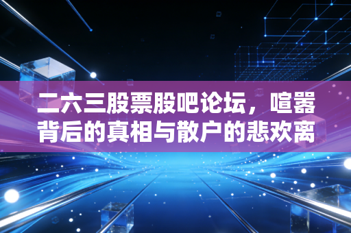 二六三股票股吧论坛，喧嚣背后的真相与散户的悲欢离合