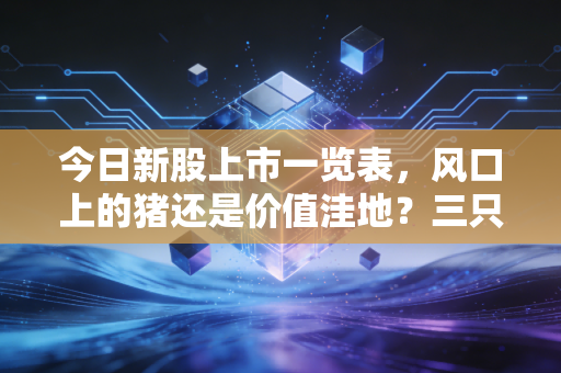 今日新股上市一览表，风口上的猪还是价值洼地？三只新股深度拆解与打新实战心法