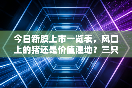 今日新股上市一览表，风口上的猪还是价值洼地？三只新股深度拆解与打新实战心法