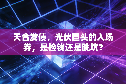 天合发债，光伏巨头的入场券，是捡钱还是跳坑？