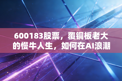 600183股票，覆铜板老大的慢牛人生，如何在AI浪潮中守住财富？
