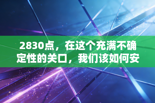 2830点，在这个充满不确定性的关口，我们该如何安放自己的财富焦虑？