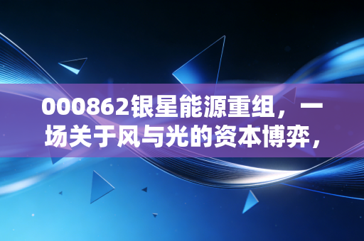 000862银星能源重组，一场关于风与光的资本博弈，散户该何去何从？