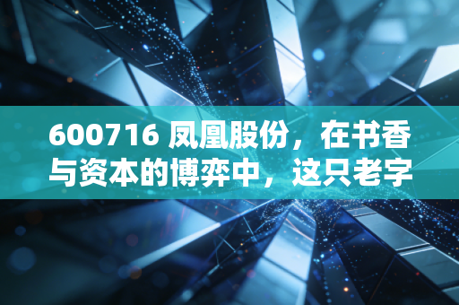600716 凤凰股份，在书香与资本的博弈中，这只老字号传媒股还能涅槃重生吗？