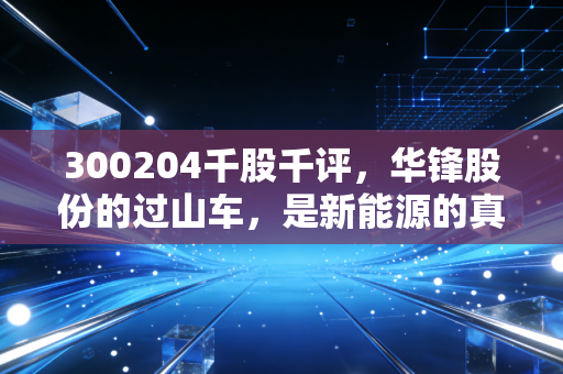 300204千股千评，华锋股份的过山车，是新能源的真金白银还是情绪的空中楼阁？