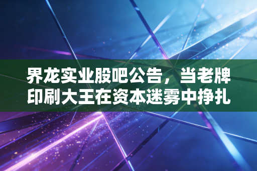 界龙实业股吧公告,当老牌印刷大王在资本迷雾中挣扎,散户该何去何从?