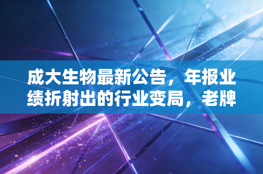 成大生物最新公告,年报业绩折射出的行业变局,老牌疫苗龙头的破局之路还有多远?