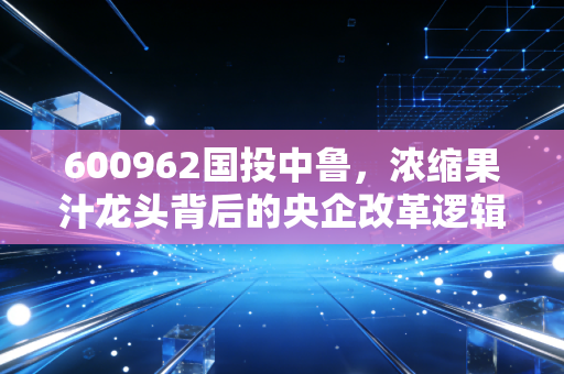 600962国投中鲁,浓缩果汁龙头背后的央企改革逻辑与投资冷思考