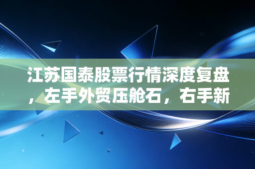 江苏国泰股票行情深度复盘,左手外贸压舱石,右手新能源新锐,这只双轮驱动股还香吗?