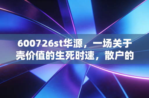 600726st华源,一场关于壳价值的生死时速,散户的赌局还是深渊?