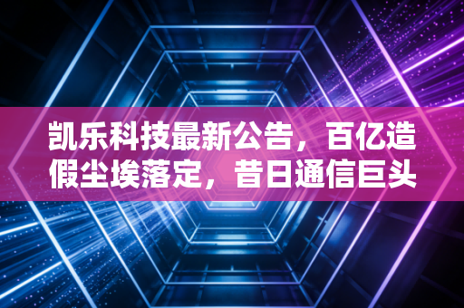 凯乐科技最新公告，百亿造假尘埃落定，昔日通信巨头陨落背后的血泪教训