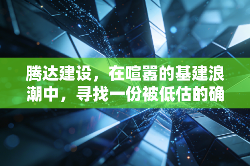 腾达建设,在喧嚣的基建浪潮中,寻找一份被低估的确定性