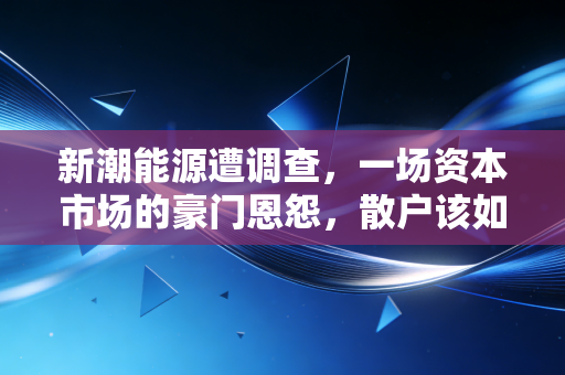 新潮能源遭调查,一场资本市场的豪门恩怨,散户该如何自保?