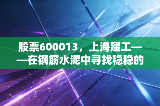 股票600013，上海建工——在钢筋水泥中寻找稳稳的幸福，还是新基建的隐形冠军？