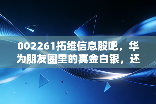 002261拓维信息股吧,华为朋友圈里的真金白银,还是散户的狂欢盛宴?