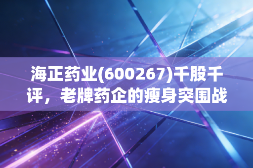 海正药业(600267)千股千评,老牌药企的瘦身突围战,是价值回归还是漫长的等待?