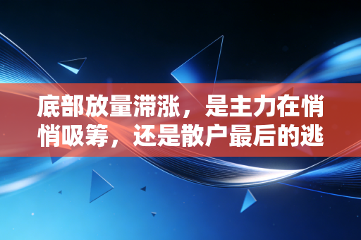 底部放量滞涨,是主力在悄悄吸筹,还是散户最后的逃命机会?