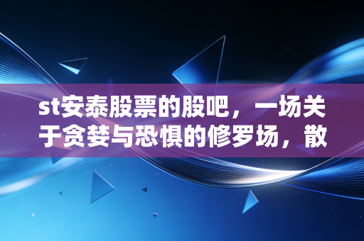 st安泰股票的股吧,一场关于贪婪与恐惧的修罗场,散户最后的倔强与无奈