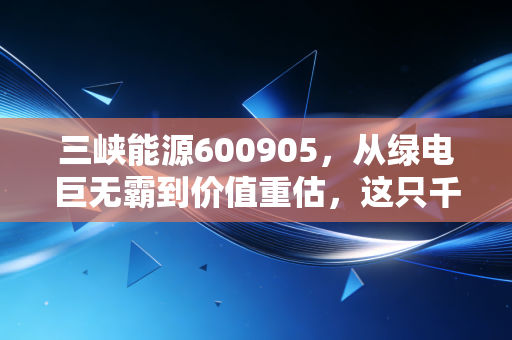 三峡能源600905,从绿电巨无霸到价值重估,这只千亿白马还能乘风破浪吗?