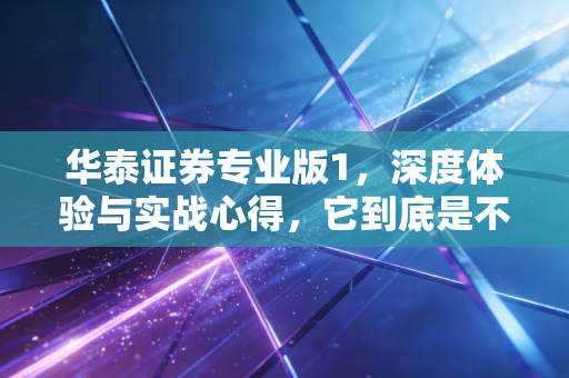 华泰证券专业版1,深度体验与实战心得,它到底是不是散户的外挂?