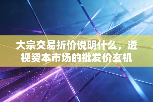 大宗交易折价说明什么,透视资本市场的批发价玄机