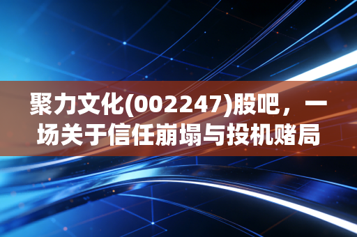 聚力文化(002247)股吧，一场关于信任崩塌与投机赌局的真实写照，老股民的血泪教训