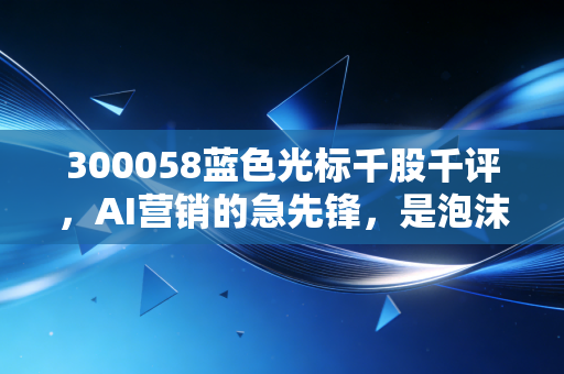 300058蓝色光标千股千评，AI营销的急先锋，是泡沫还是真金白银？