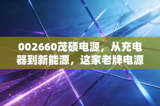 002660茂硕电源，从充电器到新能源，这家老牌电源厂的第二春真的来了吗？