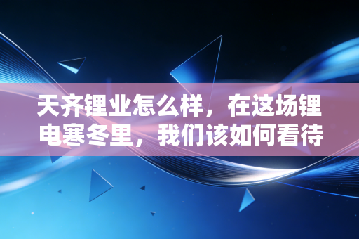 天齐锂业怎么样,在这场锂电寒冬里,我们该如何看待锂王的成色?