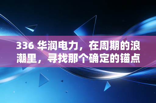 336 华润电力,在周期的浪潮里,寻找那个确定的锚点