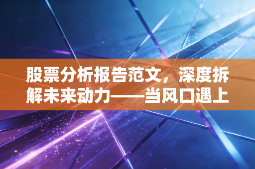 股票分析报告范文,深度拆解未来动力——当风口遇上业绩,是黄金坑还是接盘侠?