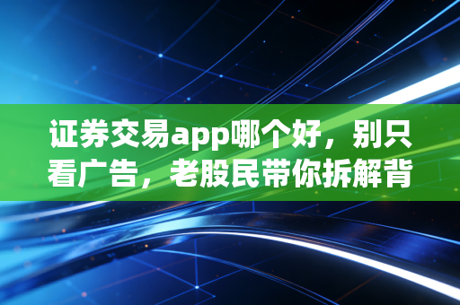 证券交易app哪个好,别只看广告,老股民带你拆解背后的真相