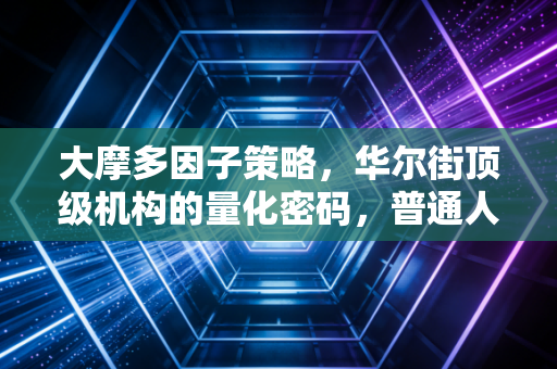 大摩多因子策略,华尔街顶级机构的量化密码,普通人能学会吗?