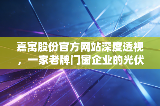 嘉寓股份官方网站深度透视,一家老牌门窗企业的光伏豪赌与资本突围战