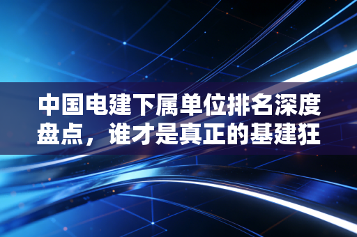 中国电建下属单位排名深度盘点,谁才是真正的基建狂魔排头兵?
