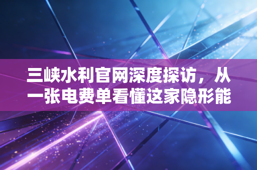 三峡水利官网深度探访,从一张电费单看懂这家隐形能源巨头的真实成色