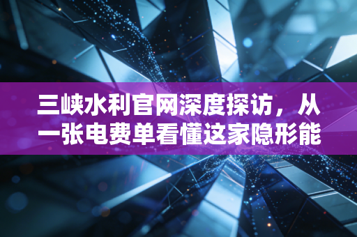 三峡水利官网深度探访,从一张电费单看懂这家隐形能源巨头的真实成色