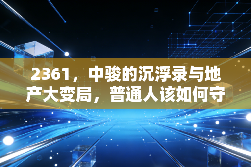 2361，中骏的沉浮录与地产大变局，普通人该如何守住钱袋子？