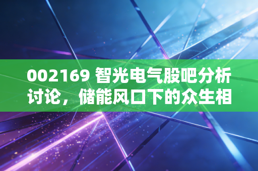 002169 智光电气股吧分析讨论,储能风口下的众生相与投资逻辑