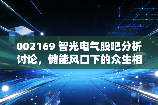 002169 智光电气股吧分析讨论,储能风口下的众生相与投资逻辑