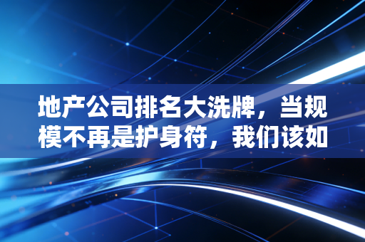 地产公司排名大洗牌,当规模不再是护身符,我们该如何审视这份新榜单?