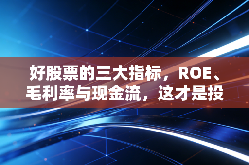 好股票的三大指标,ROE、毛利率与现金流,这才是投资的底层逻辑