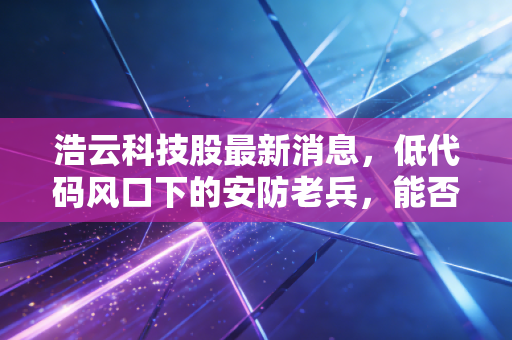 浩云科技股最新消息,低代码风口下的安防老兵,能否借力UWB技术迎来第二春?