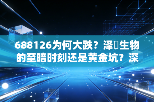 688126为何大跌?泽璟生物的至暗时刻还是黄金坑?深度复盘与投资思考思考