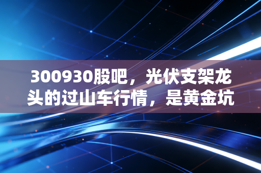 300930股吧,光伏支架龙头的过山车行情,是黄金坑还是深水潭?