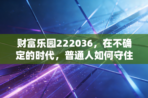 财富乐园222036，在不确定的时代，普通人如何守住自己的钱袋子？