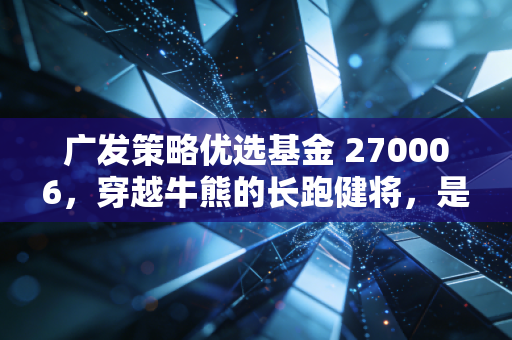 广发策略优选基金 270006,穿越牛熊的长跑健将,是你资产配置中的那根定海神针吗?