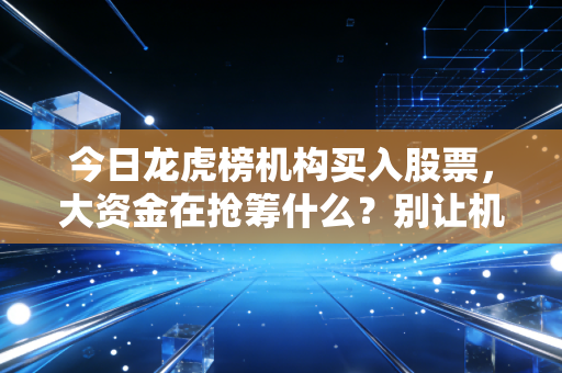 今日龙虎榜机构买入股票,大资金在抢筹什么?别让机构光环蒙蔽了双眼